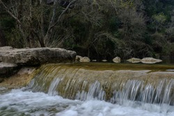 A view of Barton Creek Greenbelt Trail with Sculpture falls and Twin falls