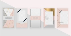 Fashion templates for Instagram Stories. Modern cover design for social media, flyers, card.

