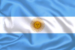Argentina flag ,with waving fabric texture