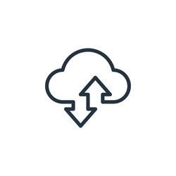  cloud line icon on white background