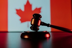 Gavel and Flag of Canada.