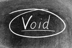 White chalk hand writing in word void on blackboard background