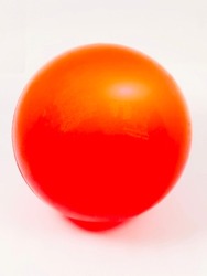 Orange sphere, colored ball, white background, gradient, reflective, bright for design.