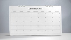 Calendar 2021 isolated on white background
