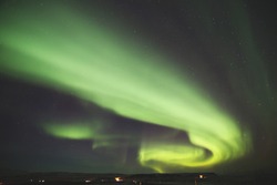 Abstract of Beautiful Aurora in ICELAND