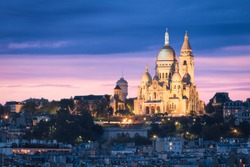 The Basilica of the Sacred Heart (Sacre Cœur Basilica). Montmartre, Paris, France