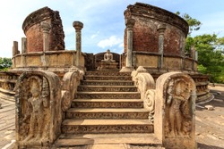 Ruins of an ancient temple in Polonnaruwa, Sri Lanka