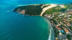 View of Morro do Careca, this is a dune of approximately 107 meters located at the southern end of Ponta Negra Beach, in Natal, Rio Grande do Norte. It is one of the main tourist symbols of the city.