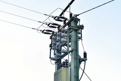 High-voltage distribution transformer of power lines, devices and equipment of power plants.