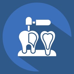 Icon Endodontist. related to Dentist symbol. long shadow style. simple design editable. simple illustration
