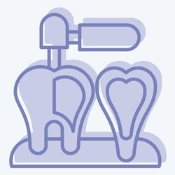 Icon Endodontist. related to Dentist symbol. two tone style. simple design editable. simple illustration