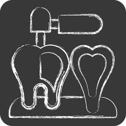 Icon Endodontist. related to Dentist symbol. chalk Style. simple design editable. simple illustration