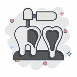 Icon Endodontist. related to Dentist symbol. comic style. simple design editable. simple illustration