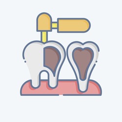 Icon Endodontist. related to Dentist symbol. doodle style. simple design editable. simple illustration