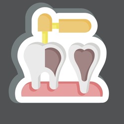 Sticker Endodontist. related to Dentist symbol. simple design editable. simple illustration