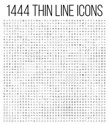 Exclusive 1444 thin line icons set. Big package of modern minimalistic pictograms for mobile UI/UX kit, infographics and web sites. High quality logistics, cruise, contact, cinema and other signs