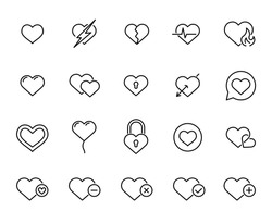 Premium set of heart line icons. Simple pictograms pack. Stroke vector illustration on a white background. Modern outline style icons collection. 