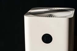 Air purifier with electronic pollution indicator sensor. Modern Technologies for climate.