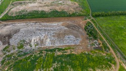 City landfill, solid waste landfill, reclamation process, aerial view