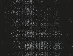 Corrupted source code. Modern vector illustration about computer security. Abstract ascii glitch background. Fatal programming error. Buffer overflow problem. Random signal error. Element of design.