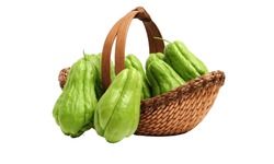 Chayote: Chayote is a green, wrinkled fruit that's mild and crisp in texture. It's used in both savory and sweet dishes and can be eaten raw or cooked.