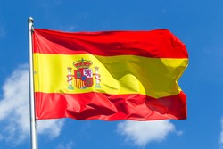 Spain national flag on a sunny day