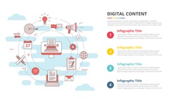 digital content concept for infographic template banner with four point list information