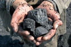 coal miner in the hands of