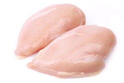 Chicken meat on a white background