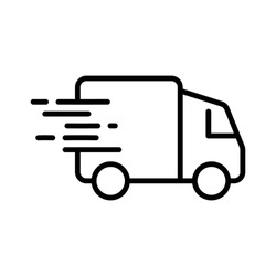 Fast Delivery Truck Icon, Delivery Van Icon, Vehicle Symbol, Parcel To Deliver, Courier Service, Shopping Online Object, Lorry, Cargo Van Sign, Transportation Design Elements