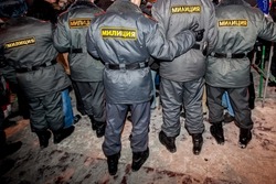 Police officers on Russians opposition rally. Marsh against falsification of official elections