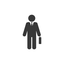 Businessman vector icon in flat style. Vector
