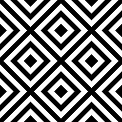 Vector seamless pattern. Decorative element, design template with striped black and white diagonal inclined lines. Background, texture with optical illusion effect. Moving tiles in op art style