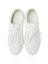 White shoe on white isolated background with clipping path.