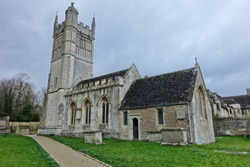 View of an Old English Church and Grounds - Namely the Historic Saint Mary's Church in Westwood in Wiltshire England