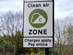 View of a Generic Clean Air Zone Congestion Charge Sign