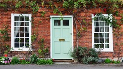 View of a Beautiful House Exterior and Front Door Seen on a London Street