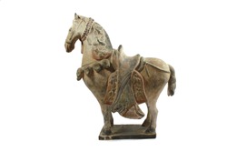 Oriental Clay China Horse Statue 