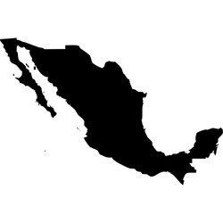 High detailed vector map - Mexico 