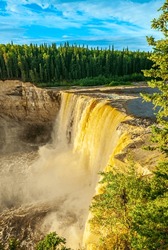 Alexandra Falls on the Hay River in late summer, in Canada's Northwest Territories