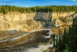 Louise Falls in Twin Falls Gorge on the Hay River in Canada's Northwest Territories