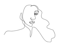 continuous line drawing of women vector illustration of beauty portrait.
Fashion hairstyle with the ladies beauty.
Vector illustrations Hand drawn