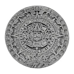 Maya civilization Aztec calendar extracted from banknotes