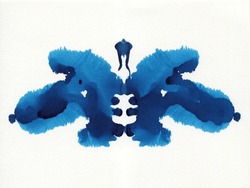 Rorschach inkblot test isolated on white background
