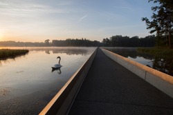 The Bokrijk Provincial Domain has a 'Cycling through Water' and  is a unique cycling experience in which you cycle more than 200 meters through a pond. The bike path opened in April 2016.