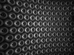 Speakers collage, useful image in a musical composition.