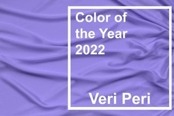 texture of beautiful coral silk jersey draped with delicate folds, isolate, Veri Peri Pantone color of the year 2022, fashion color trends