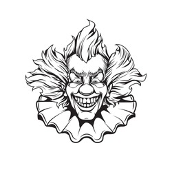 clown adult coloring page