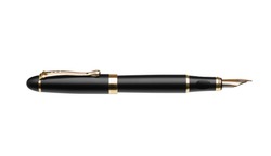 Old fountain pen on a white background with clipping path