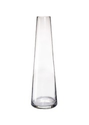 Clear glass vase isolated on a white background